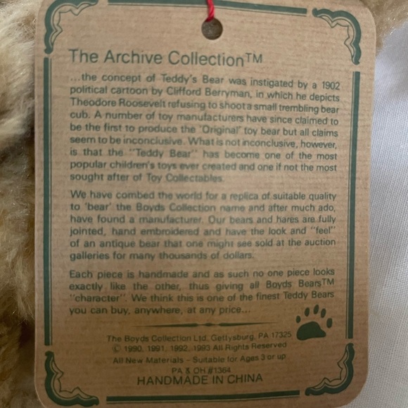 Vintage Boyds Bears Archive Collection Alice Bunny Rabbit Jointed Plush - Picture 4 of 8